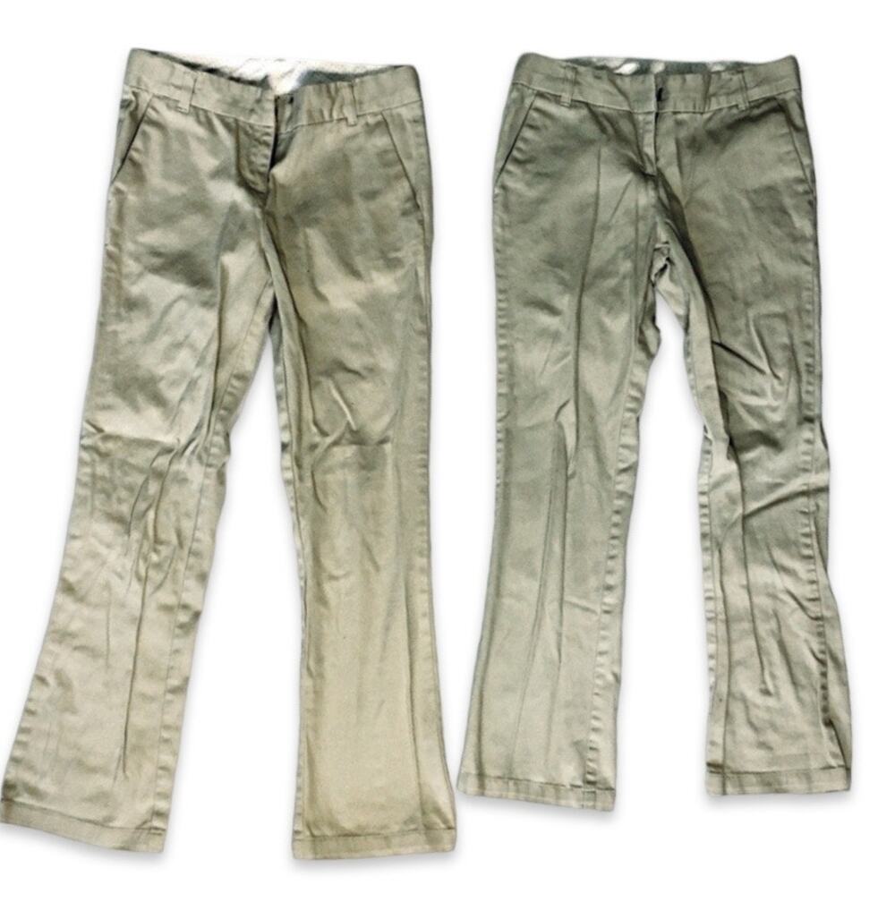 Lot of 2 Dockers Big Girls' Skinny Bootcut Khaki